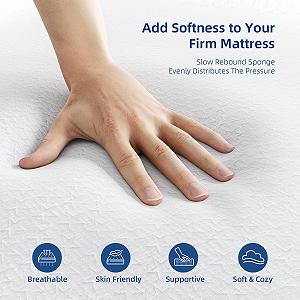 Топпер для матраса wowttrelax Memory Foam Small Double 7 см Orthopaedic Cooling для облегчения болей в спине со стирающимся чехлом synthetic.ua - Фото 1