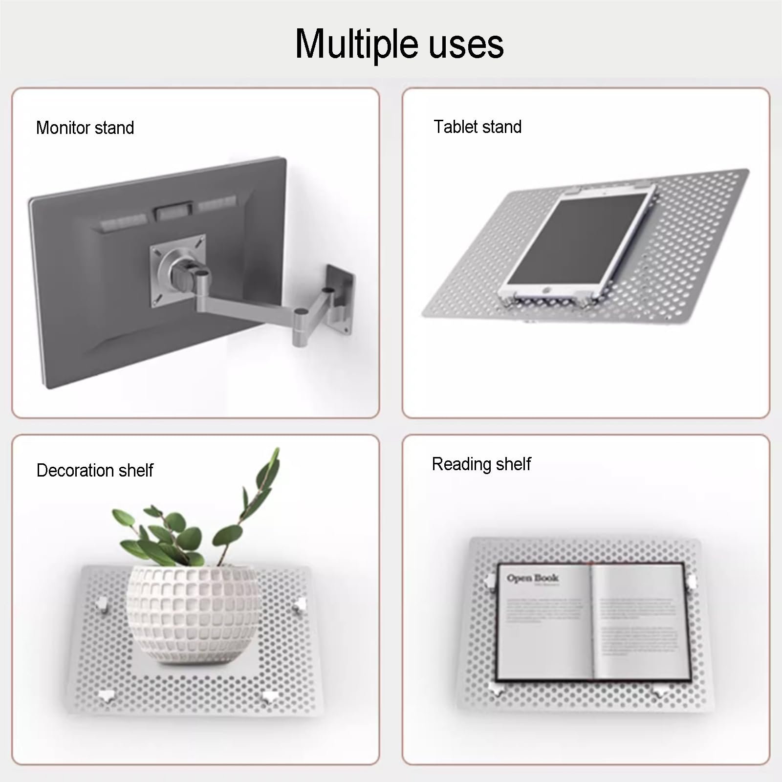 Настенная подставка для ноутбука, многофункциональный регулируемый держатель, складная подставка для ноутбука с подставкой для мыши, грузоподъемность 8 кг, для офиса, рабочей станции, фото №8