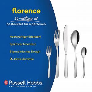 Набор столовых приборов Russell Hobbs Florence на 4 персоны, 20 предметов: нож, вилка, кондитерская вилка, десертная ложка, чайная ложка, нержавеющая сталь 18/0 цена на synthetic.ua - Фото 1 Набор столовых приборов Russell Hobbs Florence на 4 персоны, 20 предметов: нож, вилка, кондитерская вилка, десертная ложка, чайная ложка, нержавеющая сталь 18/0 synthetic.ua - Фото 1