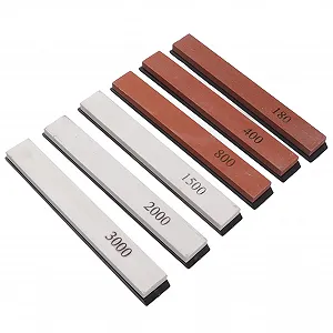 Набір точильних каменів для ножів Premium Corundum 6 шт. 150x20x7 мм білий та коричневий корунд synthetic.ua - Фото 1