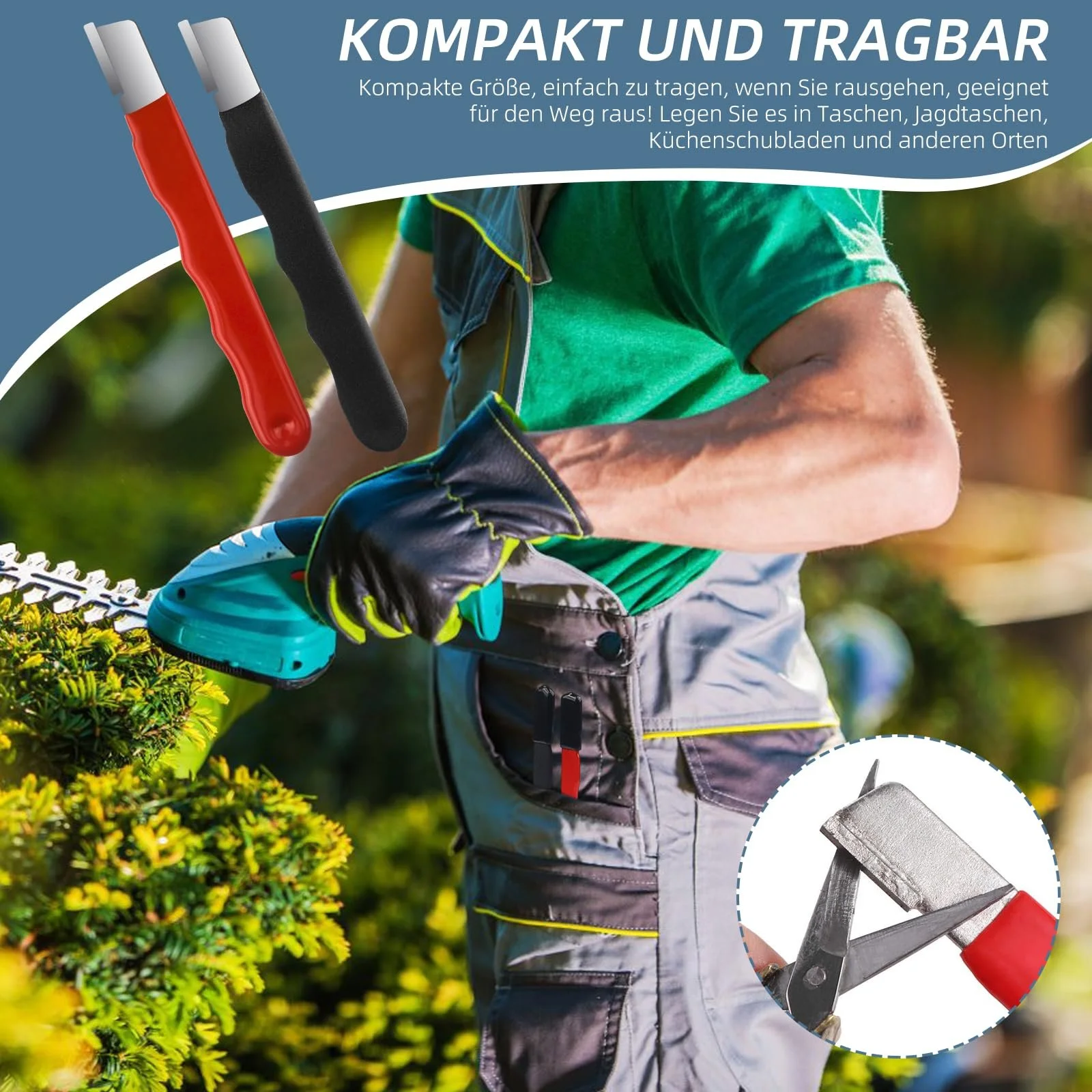 Набір точил 4 Pieces Garden Tool Sharpener для ножів, сокир та секаторів, фото №4