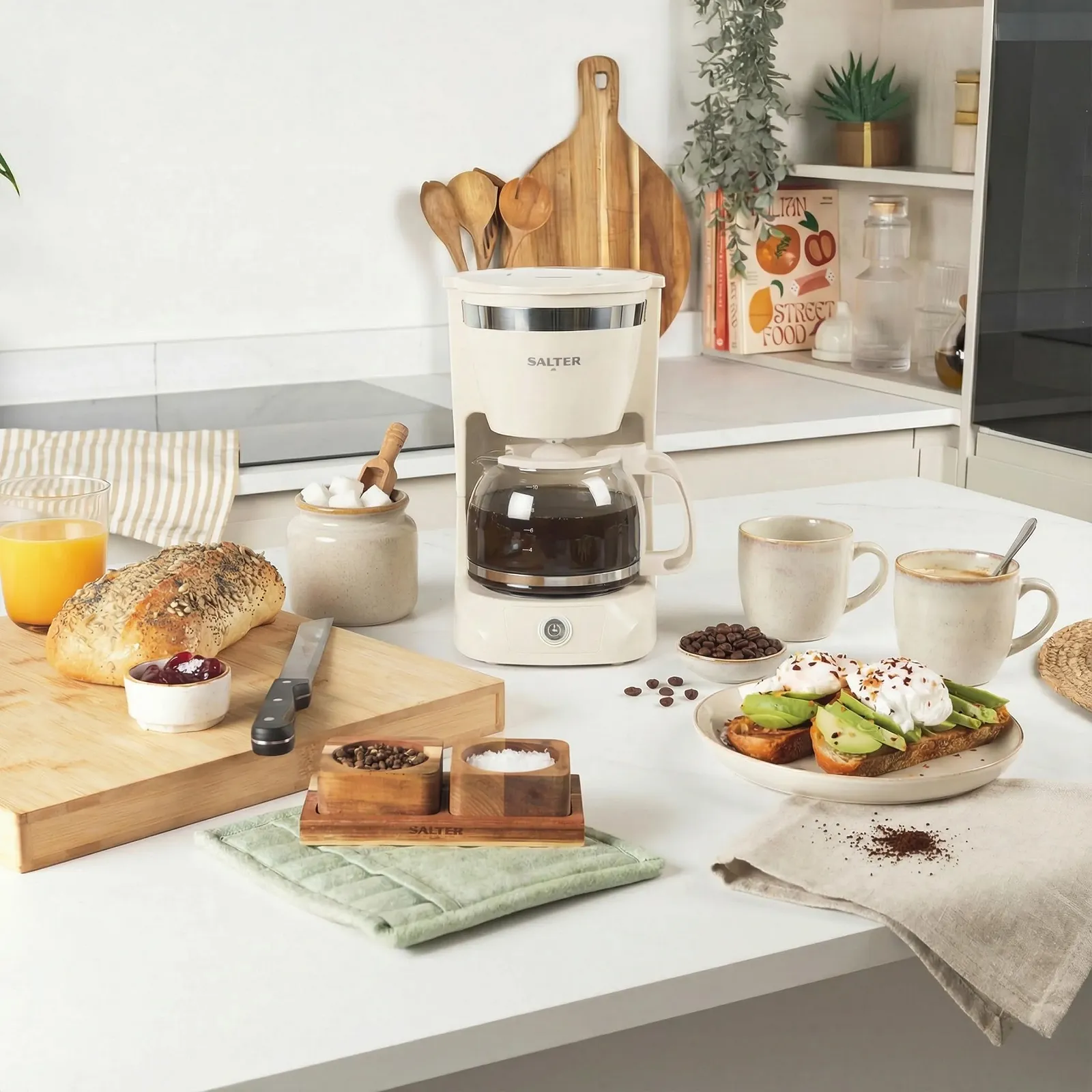 Фильтровая кофеварка Salter Retro 1.25 л 800 Вт Кремовая, фото №3