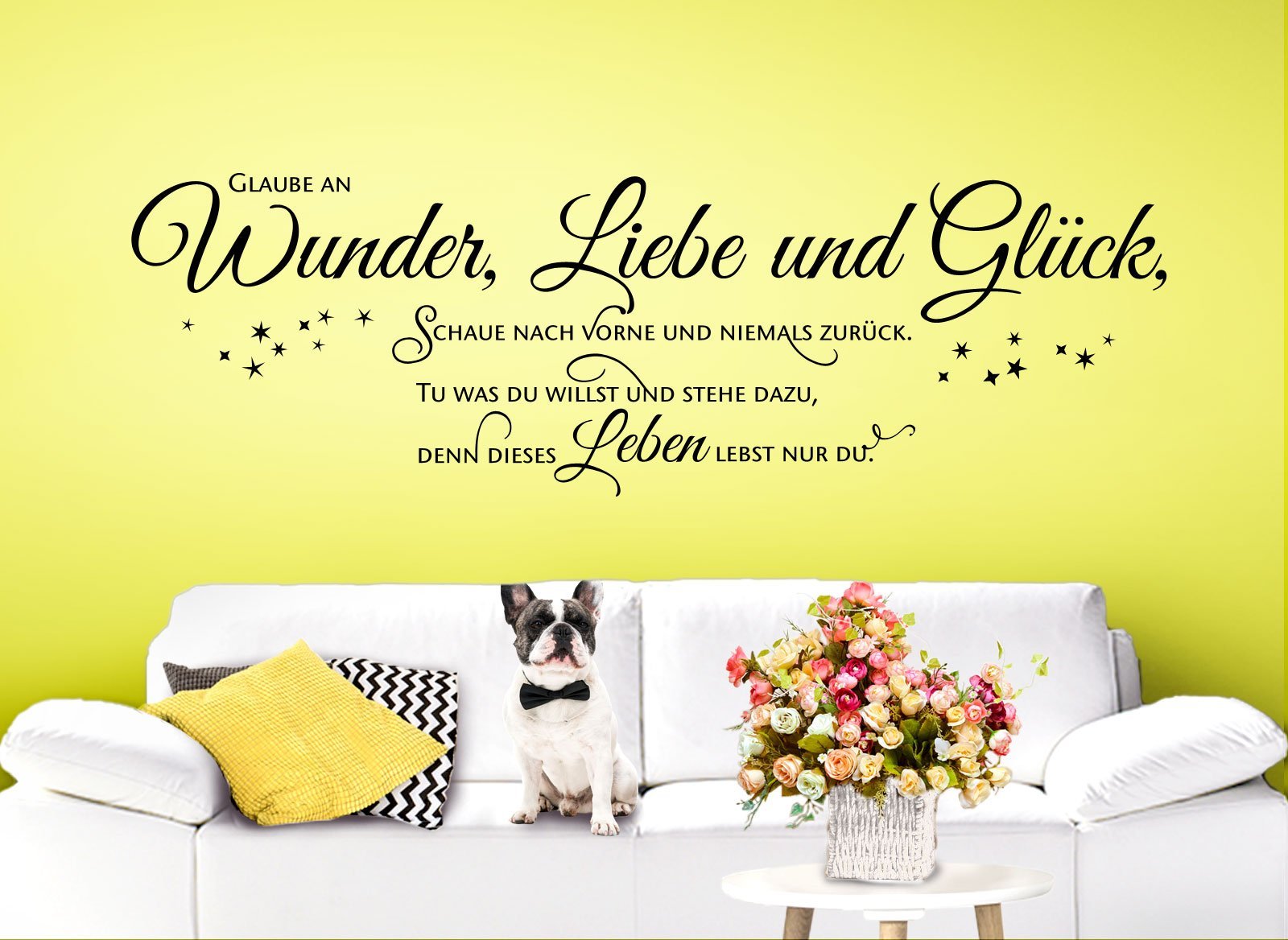 Наклейка на стіну Grandora W5393 "Glaube an Wunder Liebe und Glück" 130 x 41 см, фото №3 Наклейка на стіну Grandora W5393 "Glaube an Wunder Liebe und Glück" 130 x 41 см, фото №3