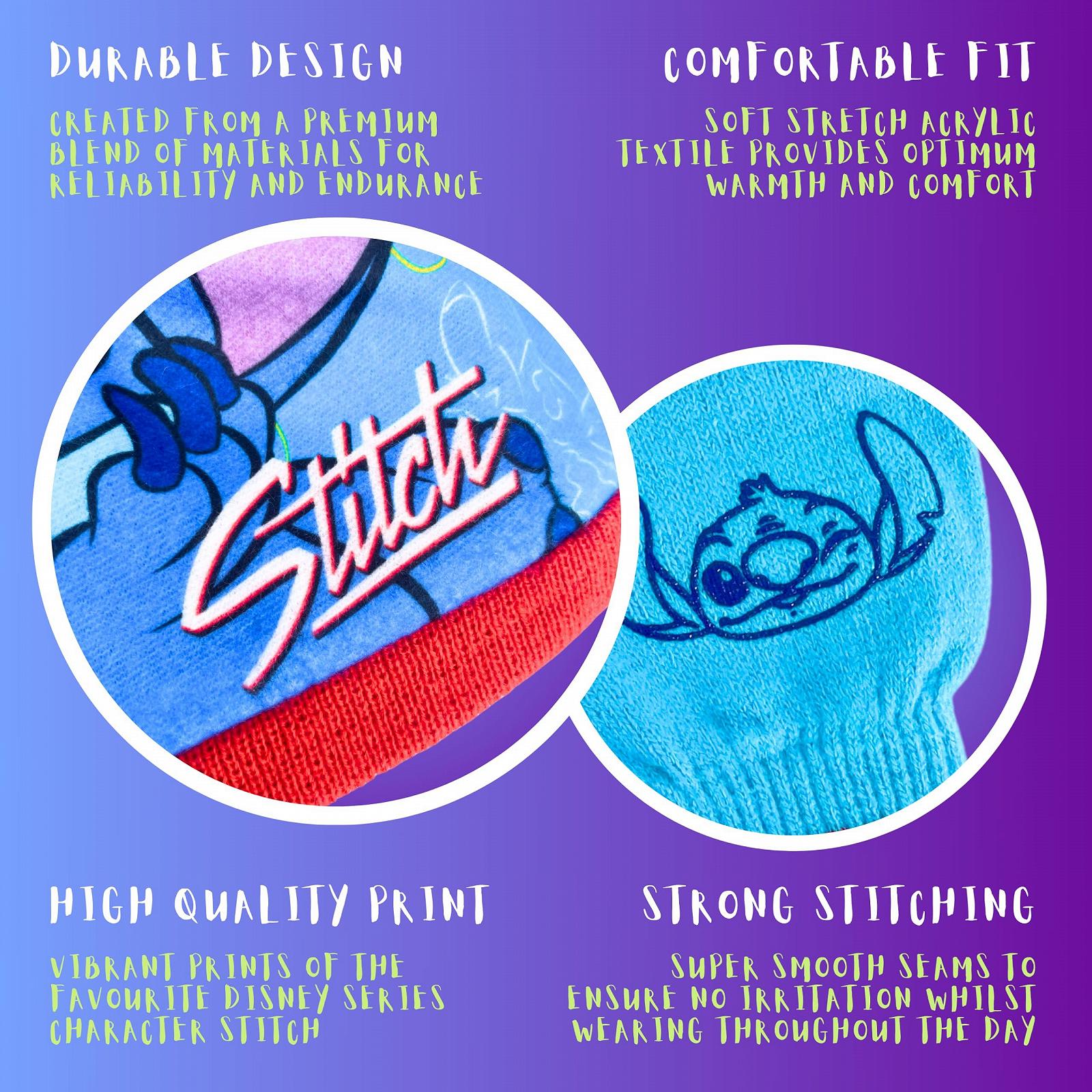 Зимний комплект для девочек Шапка и перчатки Stitch Disney Дизайн Stitch, разноцветный, фото №4 Зимний комплект для девочек Шапка и перчатки Stitch Disney Дизайн Stitch, разноцветный, фото №4