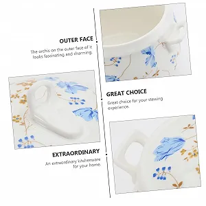 Кастрюля Gatuida керамическая с крышкой дизайн Орхидея термостойкая Scatter synthetic.ua - Фото 1