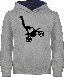 Худі Shirtracer Дитячий для хлопчиків та дівчаток Трактор Екскаватор Мотоциклетні Трюки - Фото 1