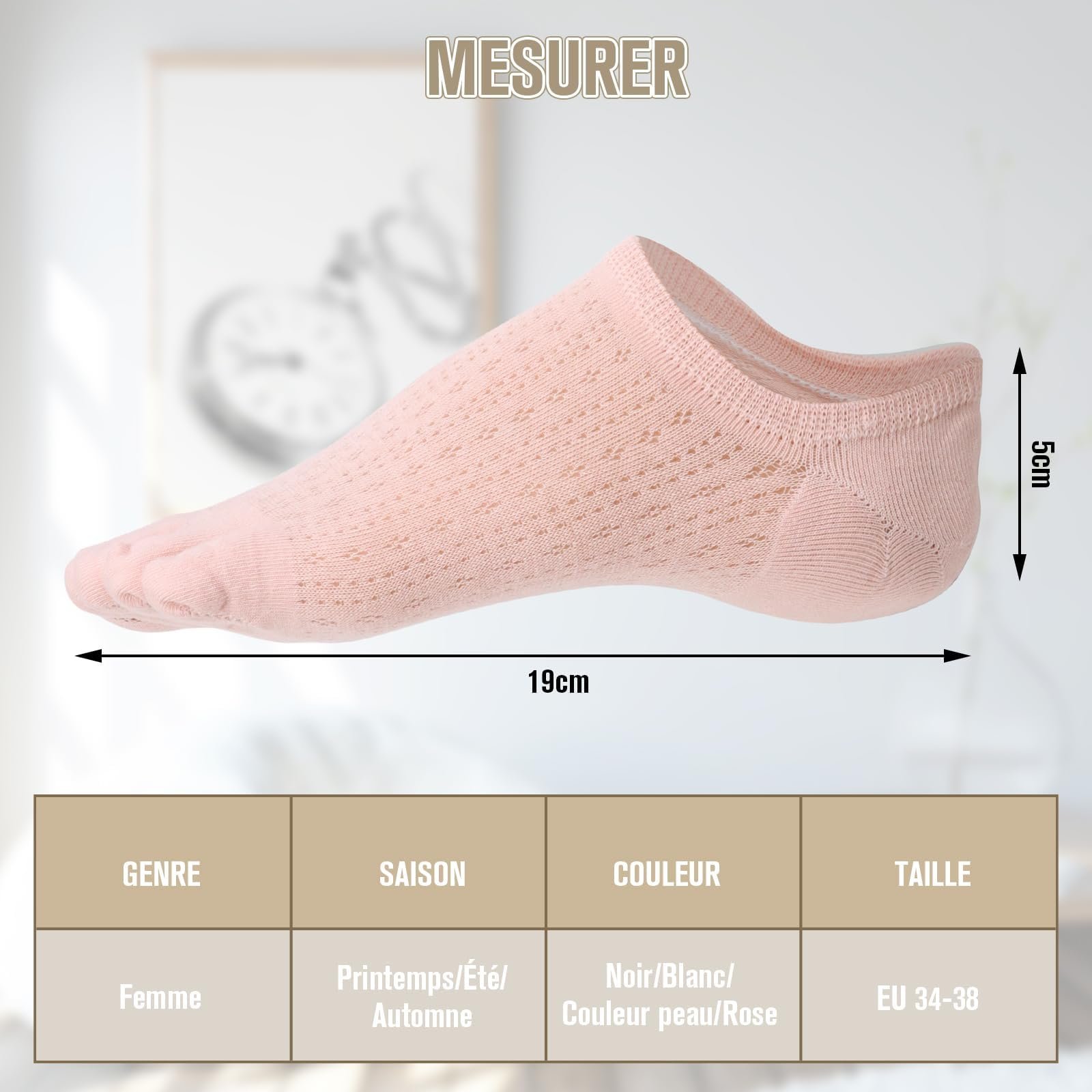 Носки для пальцев ZOCONE Женские 4 пары Дышащие и поглощающие пот Хлопковые спортивные носки, фото №4