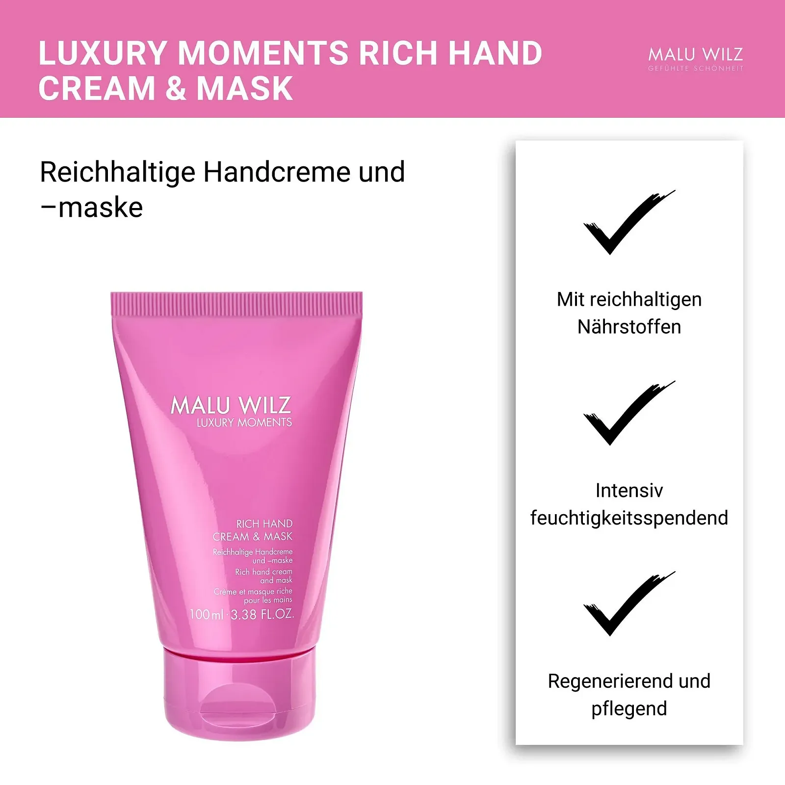 Крем та маска для рук Malu Wilz Luxury Moments Rich 100 мл, фото №3