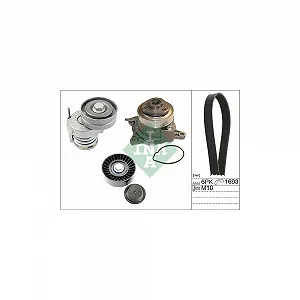 Водяной насос + комплект поликлинового ремня Schaeffler INA 529 0534 30 для AUDI SEAT VW - Фото 1