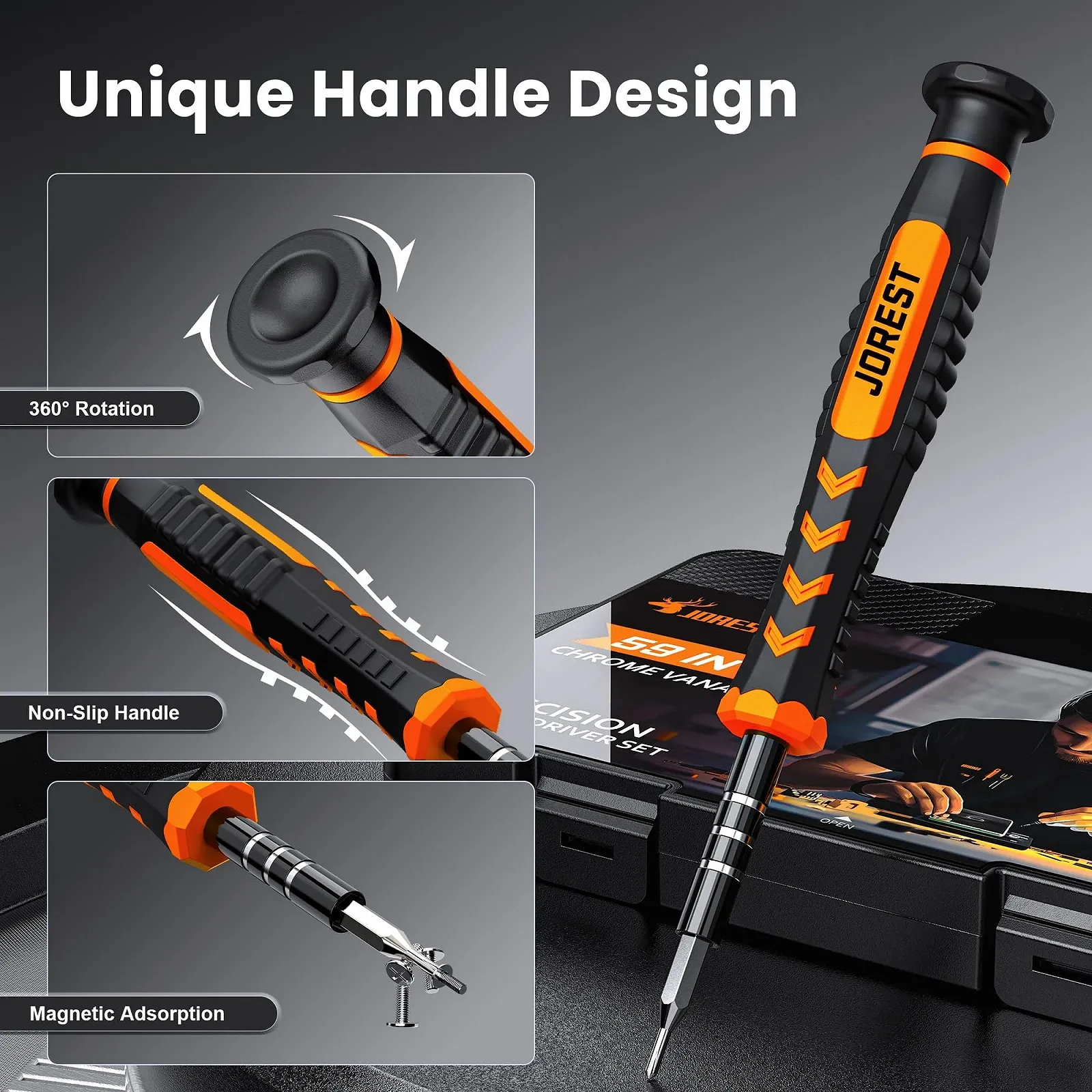 Набір прецизійних викруток JOREST 59 шт. Torx Phillips, фото №2