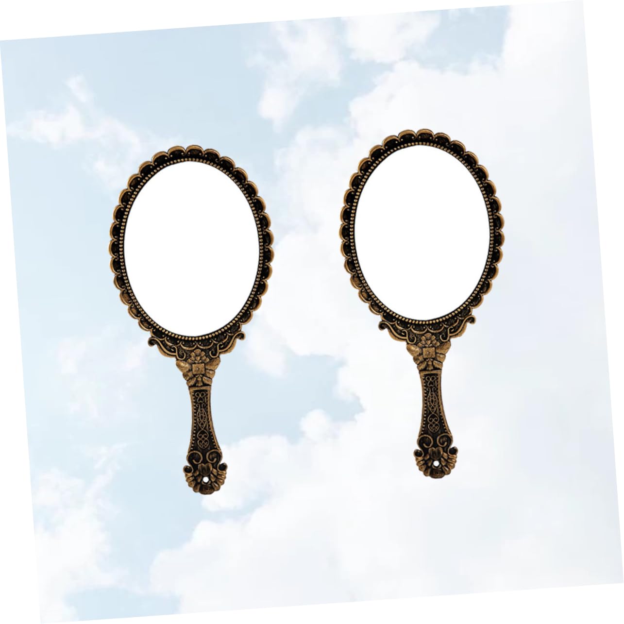 Зеркало Angoily Portable Make-Up Pack of 10 Retro Handle Travel ABS Small Hand Oval, фото №7 Зеркало Angoily Portable Make-Up Pack of 10 Retro Handle Travel ABS Small Hand Oval, фото №7