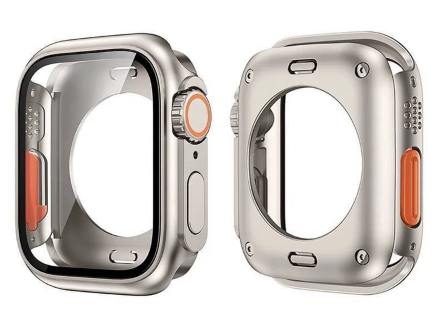 Чехол с защитным стеклом для Apple Watch 41 мм в стиле Ultra Прозрачный, фото №2 Чехол с защитным стеклом для Apple Watch 41 мм в стиле Ultra Прозрачный, фото №2