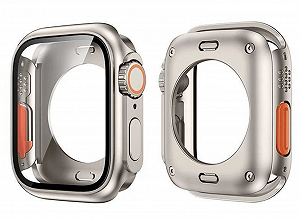 Чехол с защитным стеклом для Apple Watch 41 мм в стиле Ultra Прозрачный synthetic.ua - Фото 1