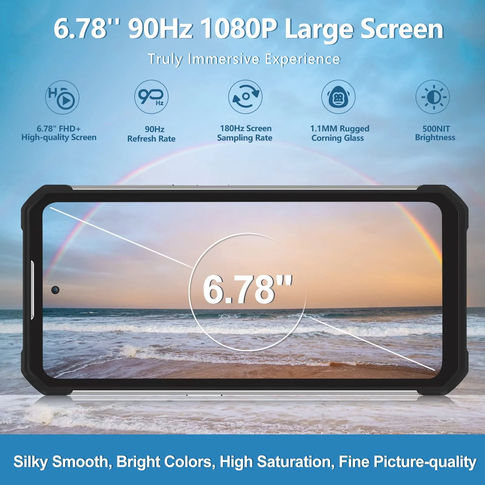 Защищенный смартфон OUKITEL WP17 8300 мАч 128 ГБ + 8 ГБ 90 Гц 6,78 дюйма FHD+ Helio G95 64 Мп + 20 Мп Android 11 NFC OTG Dual 4G, фото №3 Защищенный смартфон OUKITEL WP17 8300 мАч 128 ГБ + 8 ГБ 90 Гц 6,78 дюйма FHD+ Helio G95 64 Мп + 20 Мп Android 11 NFC OTG Dual 4G, фото №3