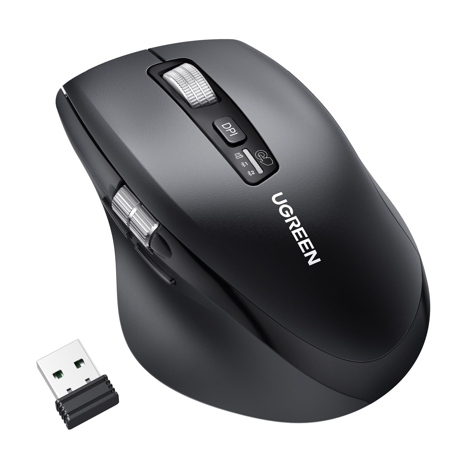 Мышь UGREEN 2.4G & Bluetooth Беспроводная с Ультра Быстрой Прокруткой, Эргономичная с 1000/1600/2400/3200/5000 DPI, Тихий Клик, 10 м Подключение, фото №1