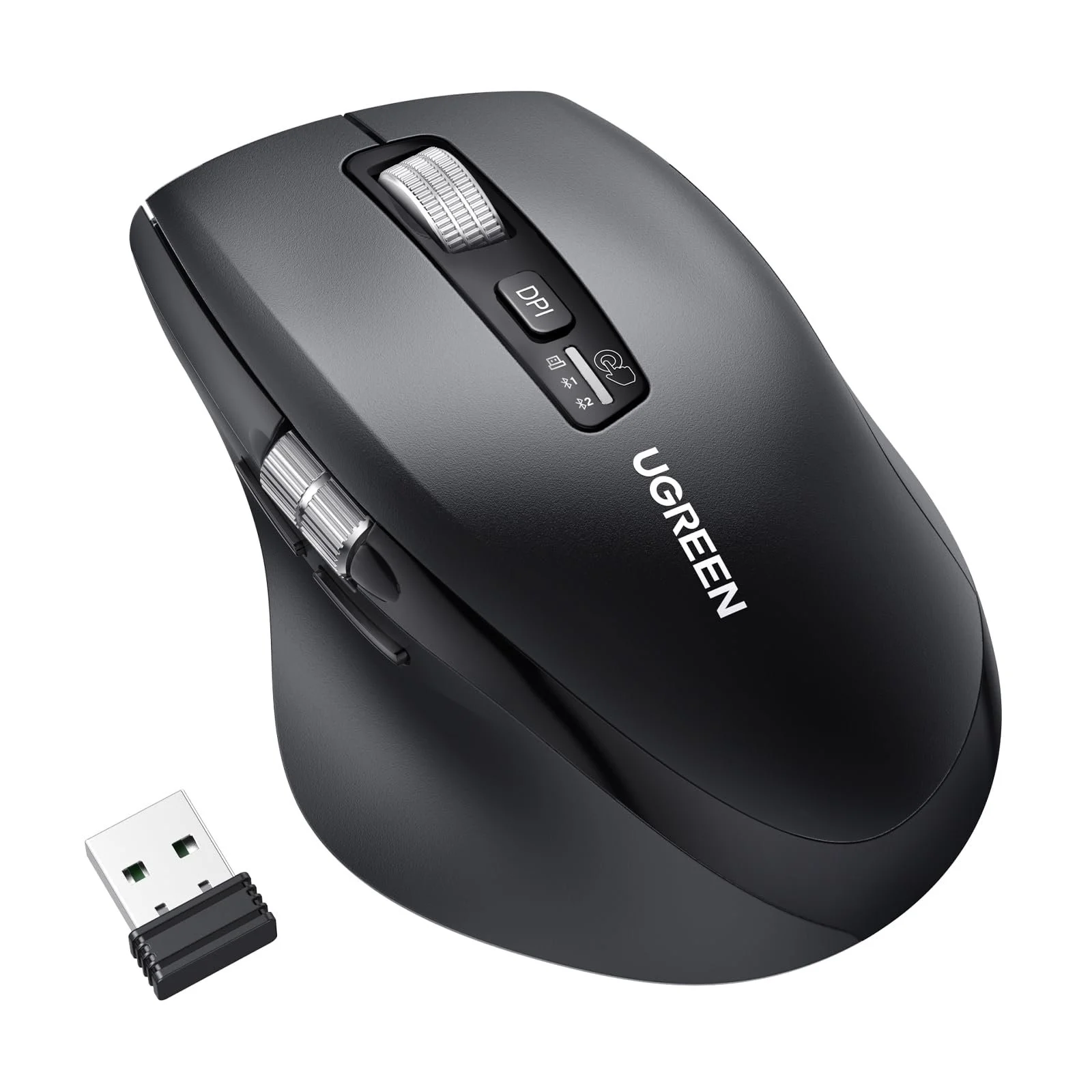 Мышь UGREEN 2.4G & Bluetooth Беспроводная с Ультра Быстрой Прокруткой, Эргономичная с 1000/1600/2400/3200/5000 DPI, Тихий Клик, 10 м Подключение, фото №1