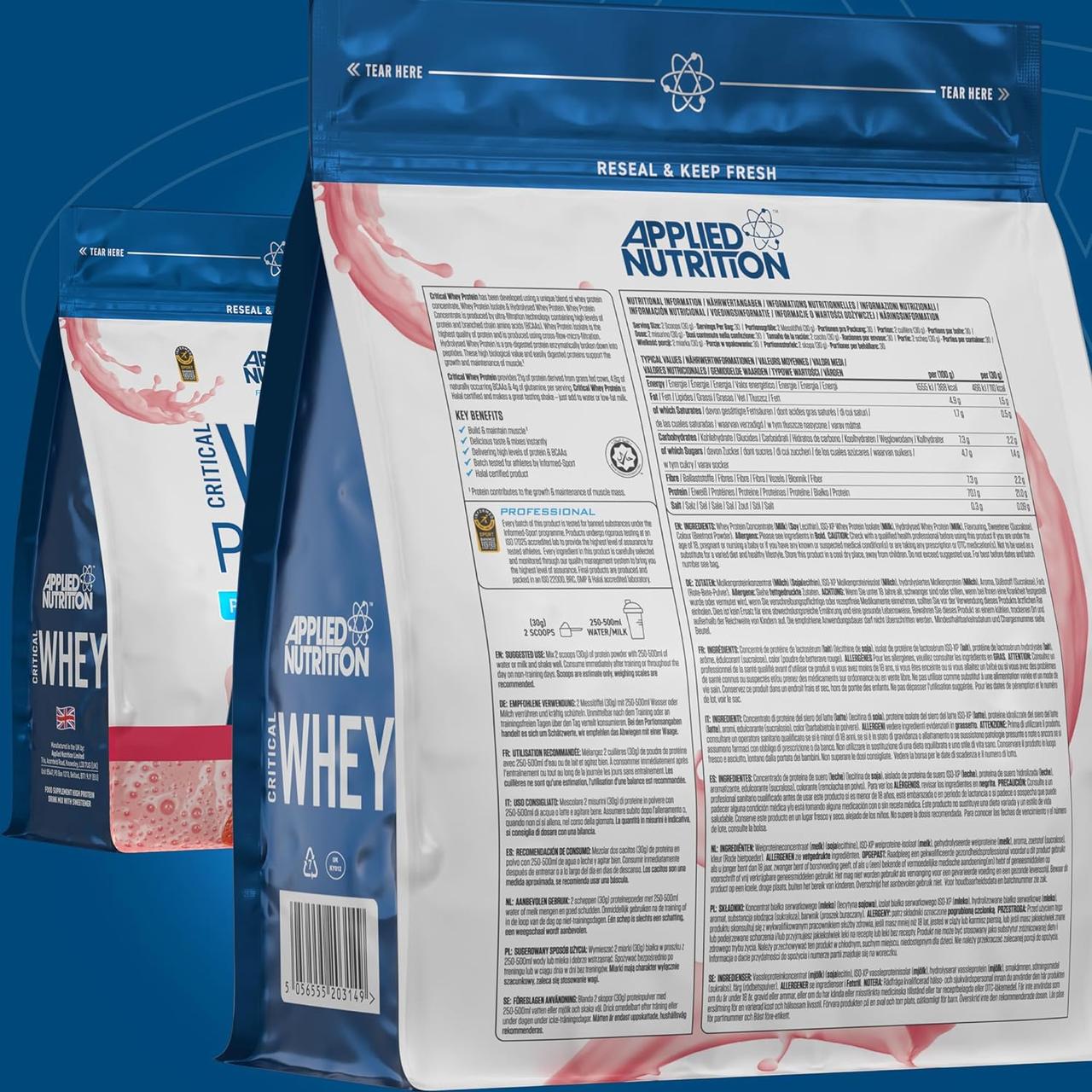 Протеин Applied Nutrition Critical Whey 900 g Strawberry Milkshake, фото №2