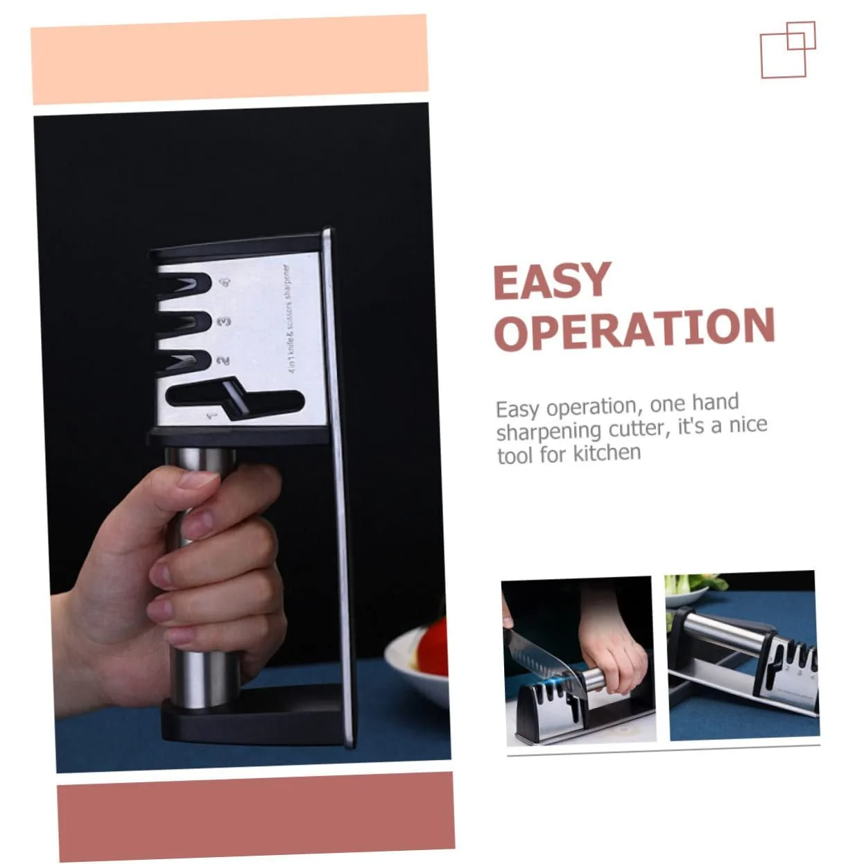 Точилка для ножей Побытовая Эргономичная Нескользящая для ножей и ножниц, фото №2