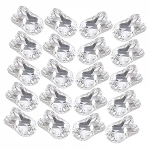 Украшение для ногтей Кролик WOONEKY 20 шт. 3D Подвеска для ногтей со стразами Серебряные бусины для DIY маникюра - Фото 1