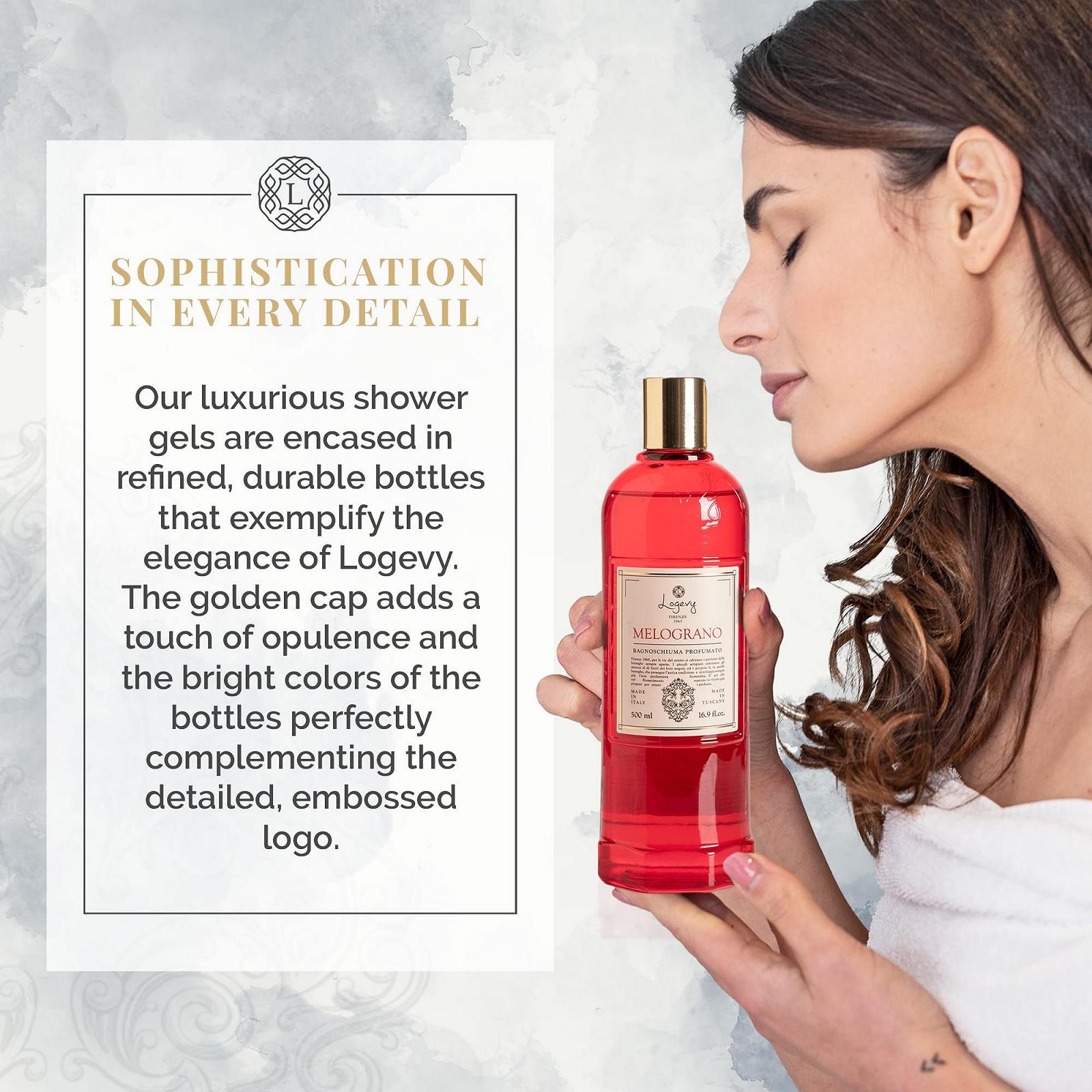 Гель для душа Logevy Pomegranate Nourishing Moisturising Soothing and Revitalising 500 мл, фото №4 Гель для душа Logevy Pomegranate Nourishing Moisturising Soothing and Revitalising 500 мл, фото №4