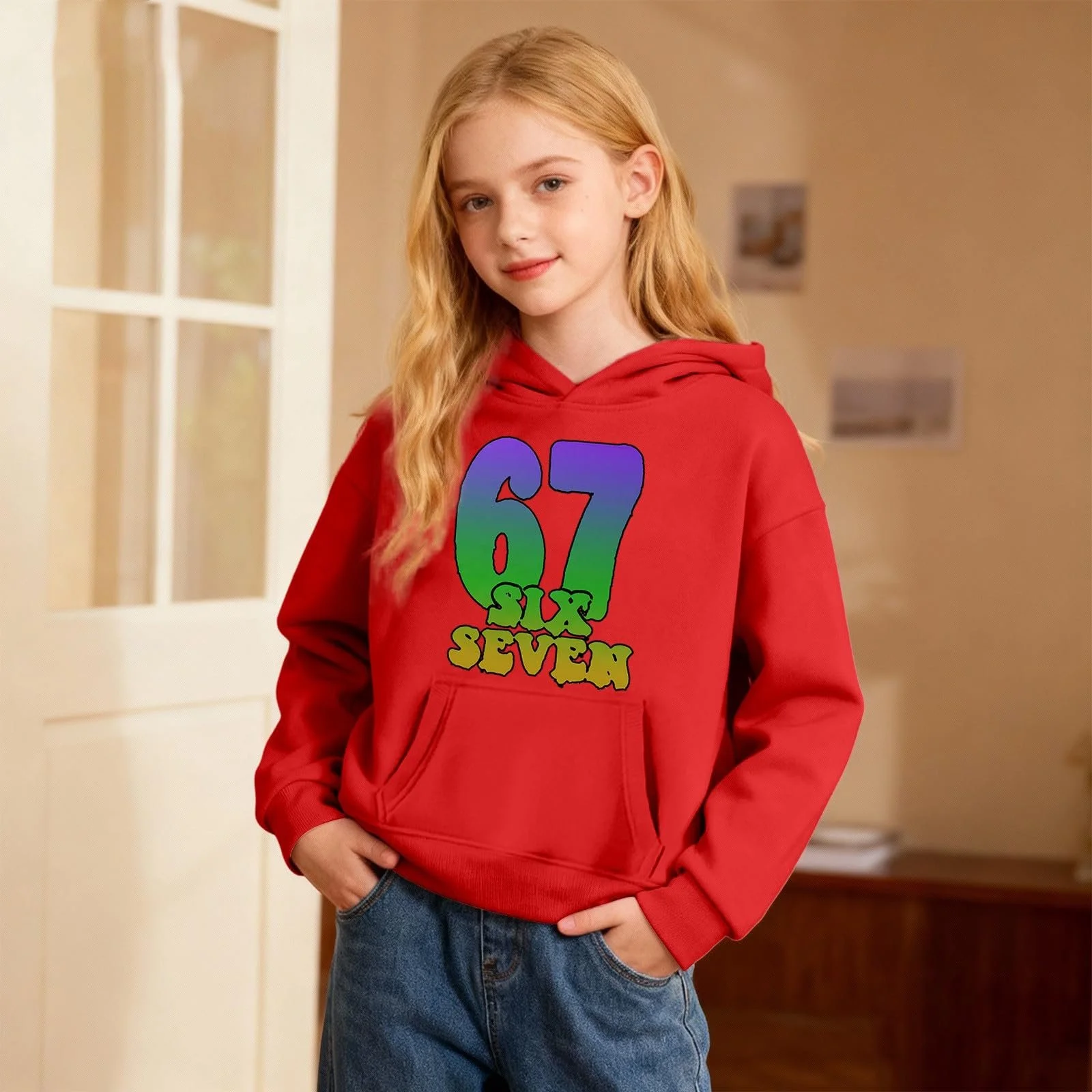 Худи 67 с капюшоном для девочки с карнавальным мотивом, фото №3