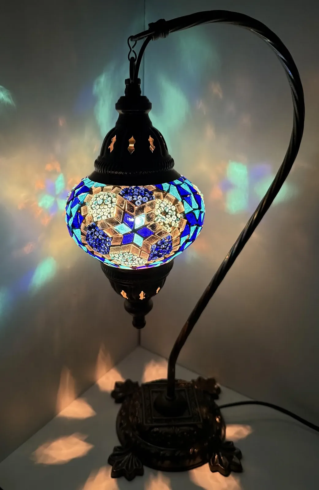 Настільна лампа Samarkand Lights Mosaic Floor Lamp M Oriental Turkish Blue Star, фото №1