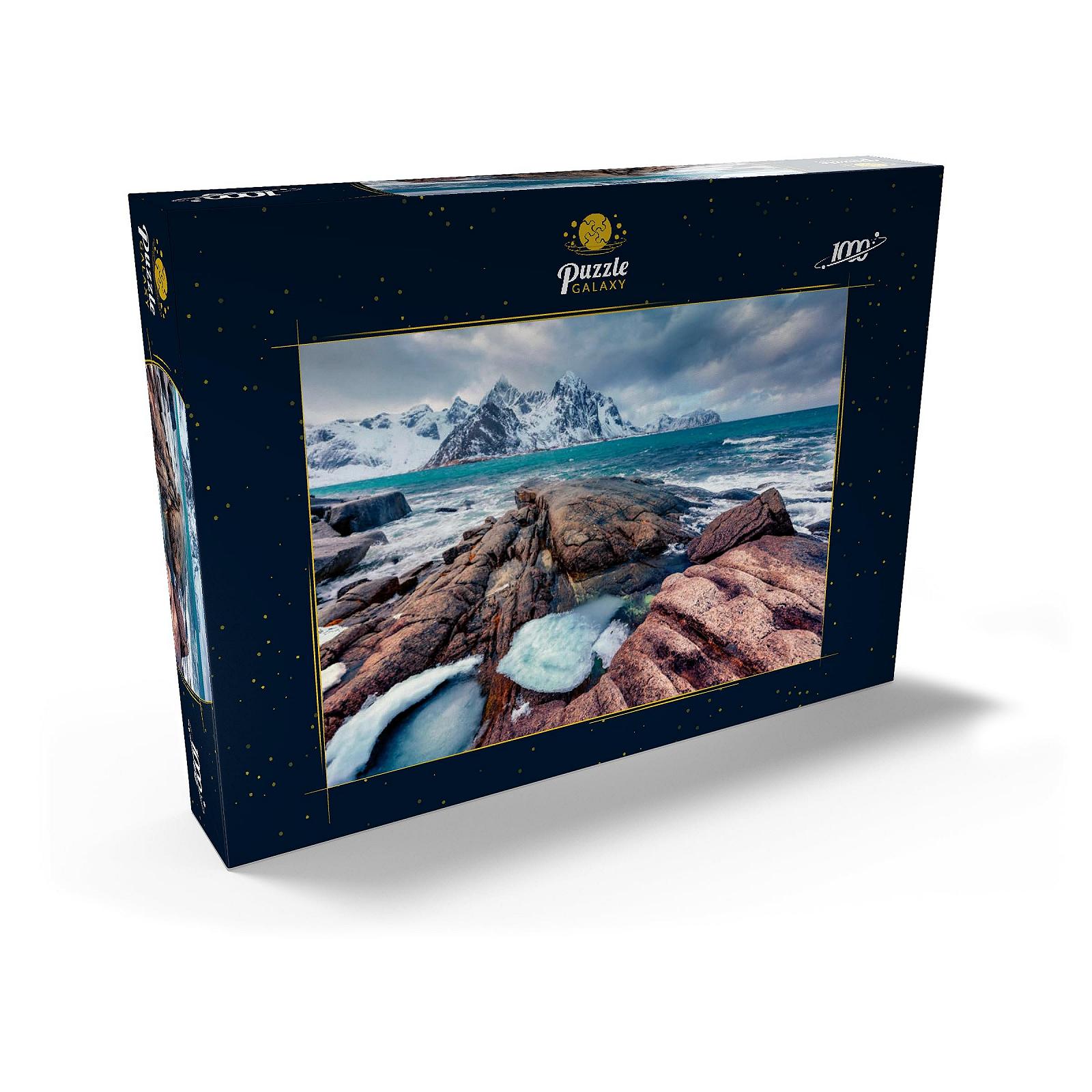Пазл MyPuzzle Special Collection Мрачный весенний вид на Лофотенские острова, таяние снега во фьорде Флакстадполлен Premium 1000 элементов Puzzle Galaxy, фото №2