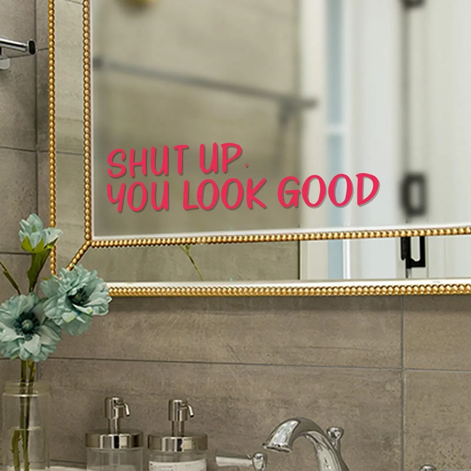 Настінна наклейка "Shut Up You Look Good" для ванної кімнати, фото №7
