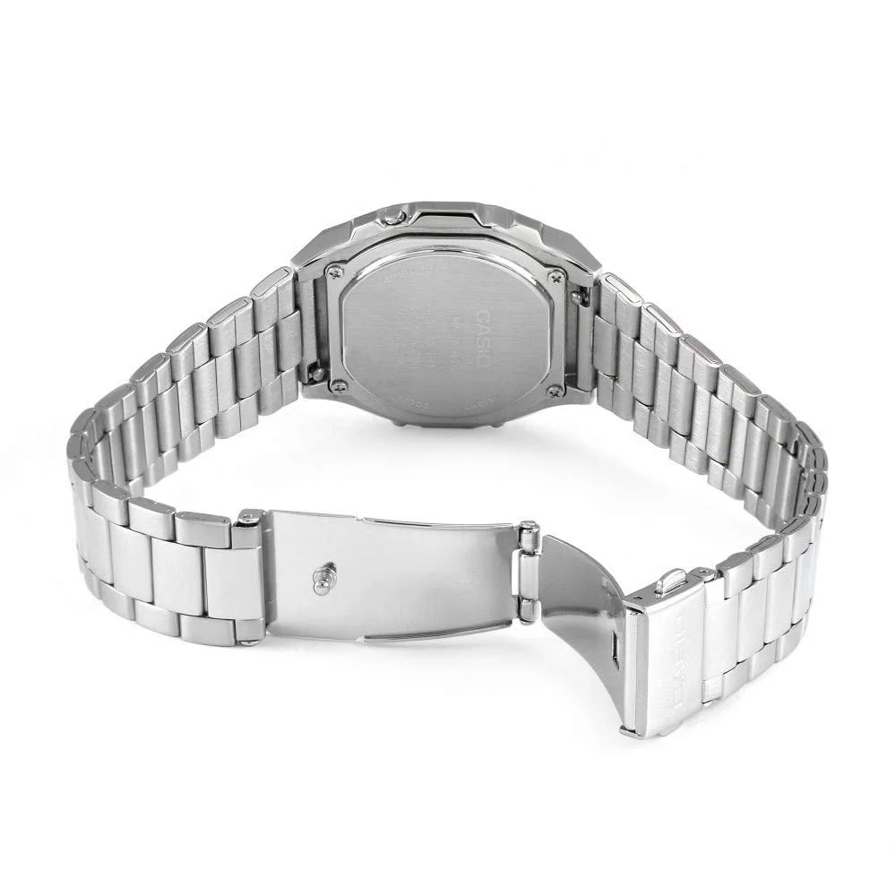 Цифровий годинник Casio Unisex A1000D-7EF з ремінцем з нержавіючої сталі, фото №4