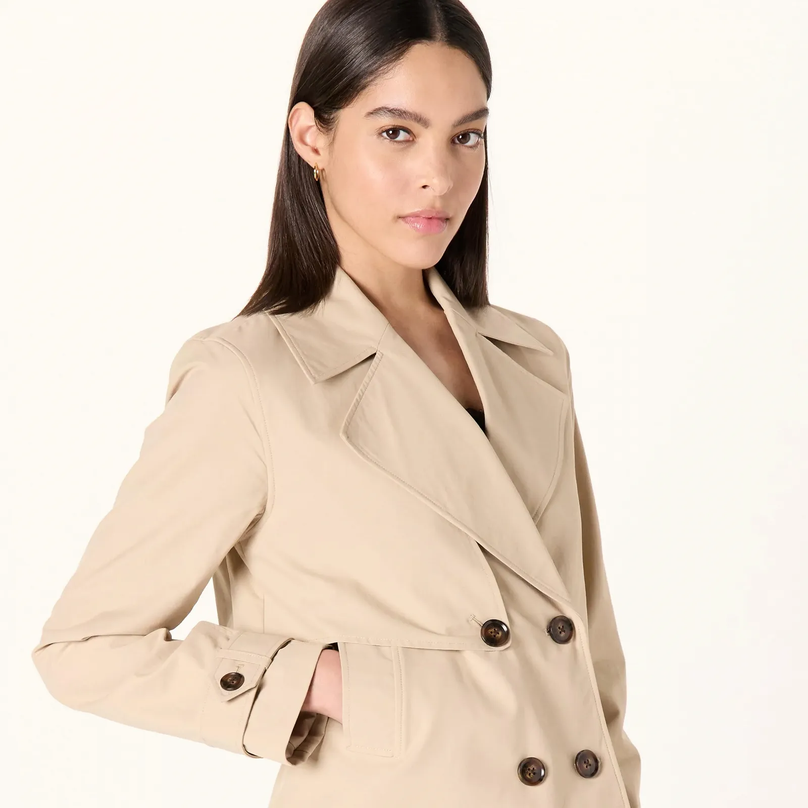 Тренч The Drop Mara Укорочений, фото №3