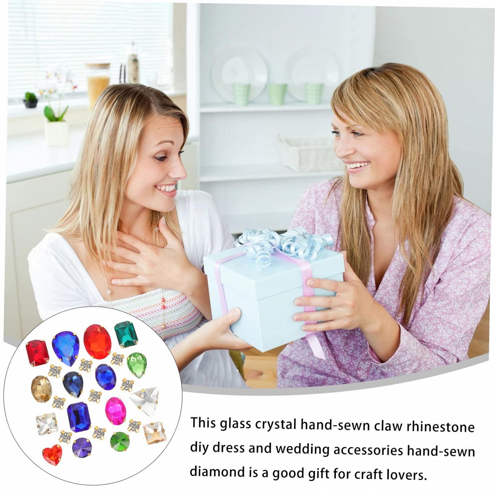 Стразы Operitacx Набор Блестящие Стразы для ювелирных изделий, пришивные камни в оправе, различные формы для одежды, свадебных украшений и поделок, фото №6