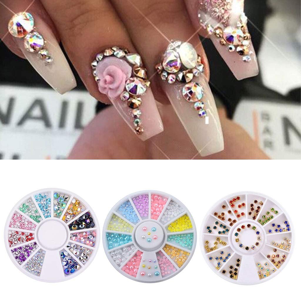 Стразы для ногтей Rhinestone Crystal/Pearl/Nail Stud Earrings DIY Craft Clothing Decoration, фото №4