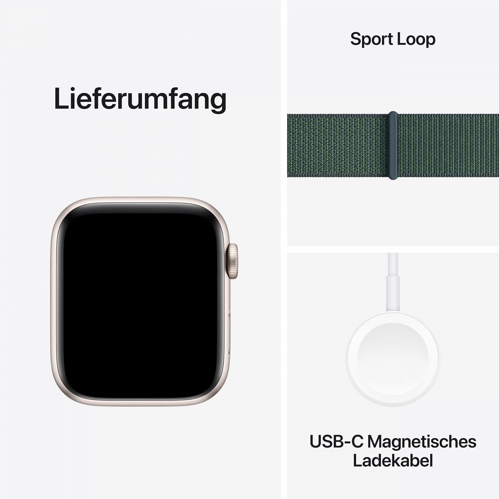 Смарт-годинник Apple Watch SE (2nd Generation) GPS 44mm Алюмінієвий корпус Полярна зірка та спортивний ремінець Морська хвиля, фото №6