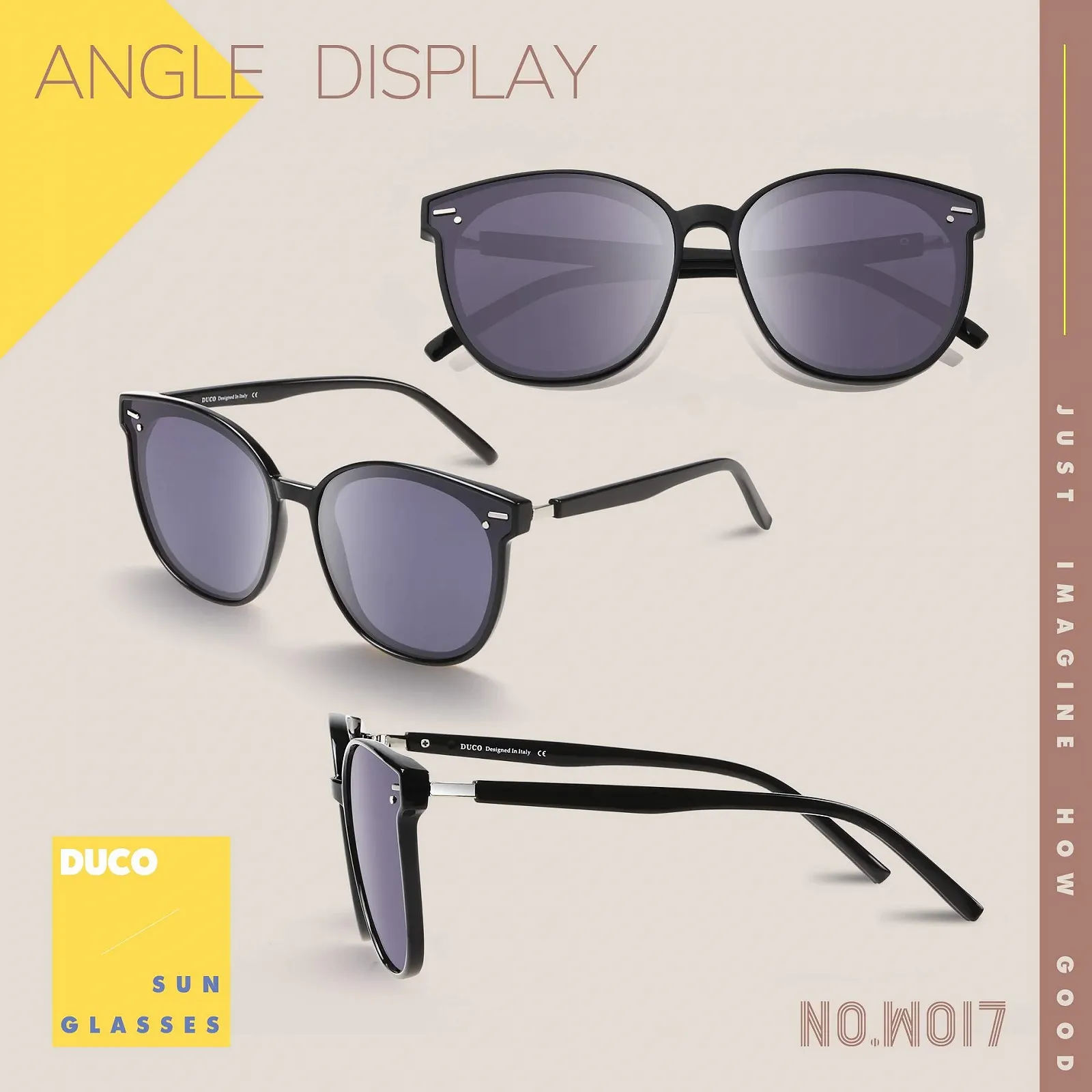 Сонцезахисні окуляри DUCO W017 Жіночі Поляризовані Великі Вінтажні Оверсайз Круглі Ретро, фото №2