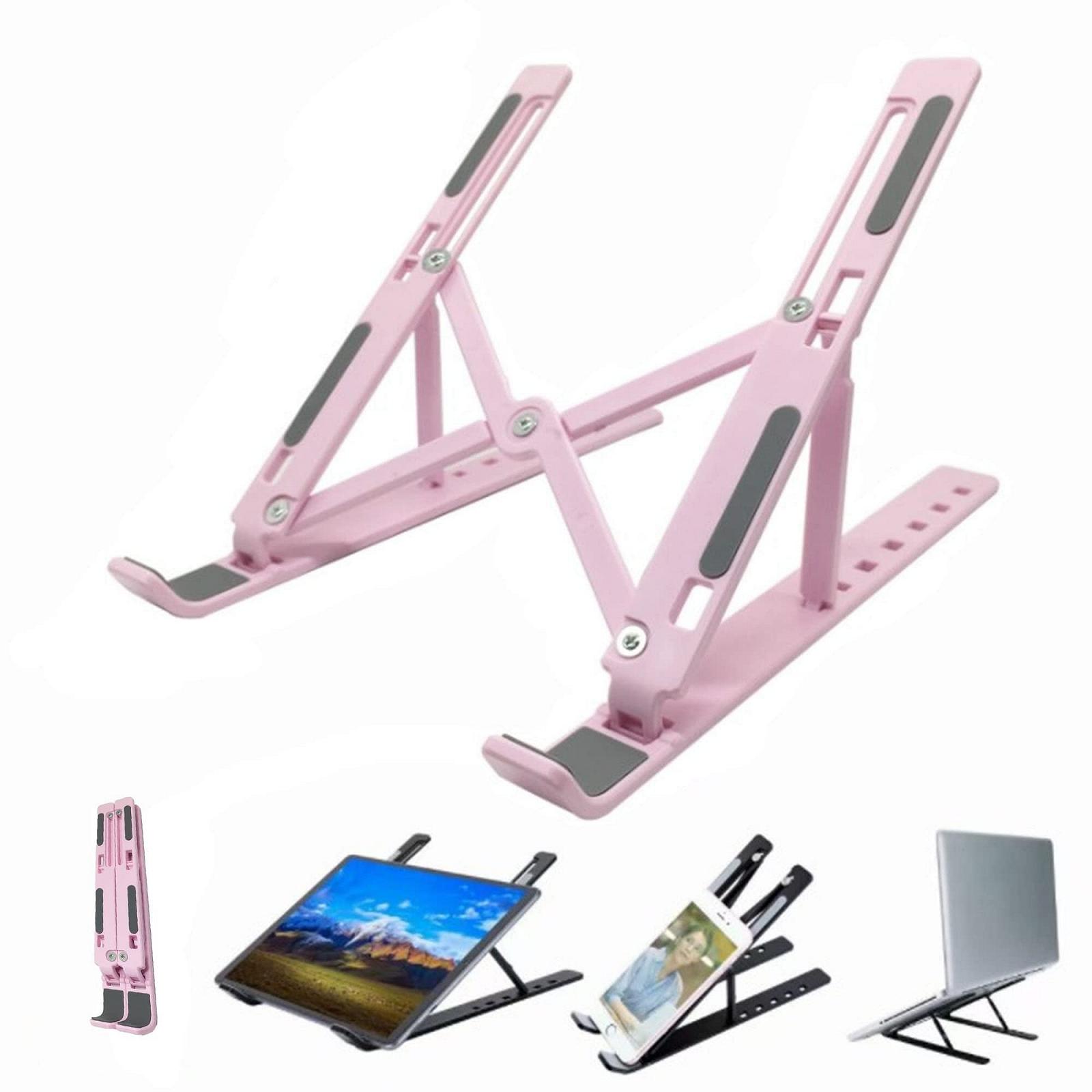 Підставка для ноутбука, портативна складна , регульована по висоті , вентильована охолоджуюча , сумісна з 10-15.6 дюймовими ноутбуками, планшетами (Білий), фото №3