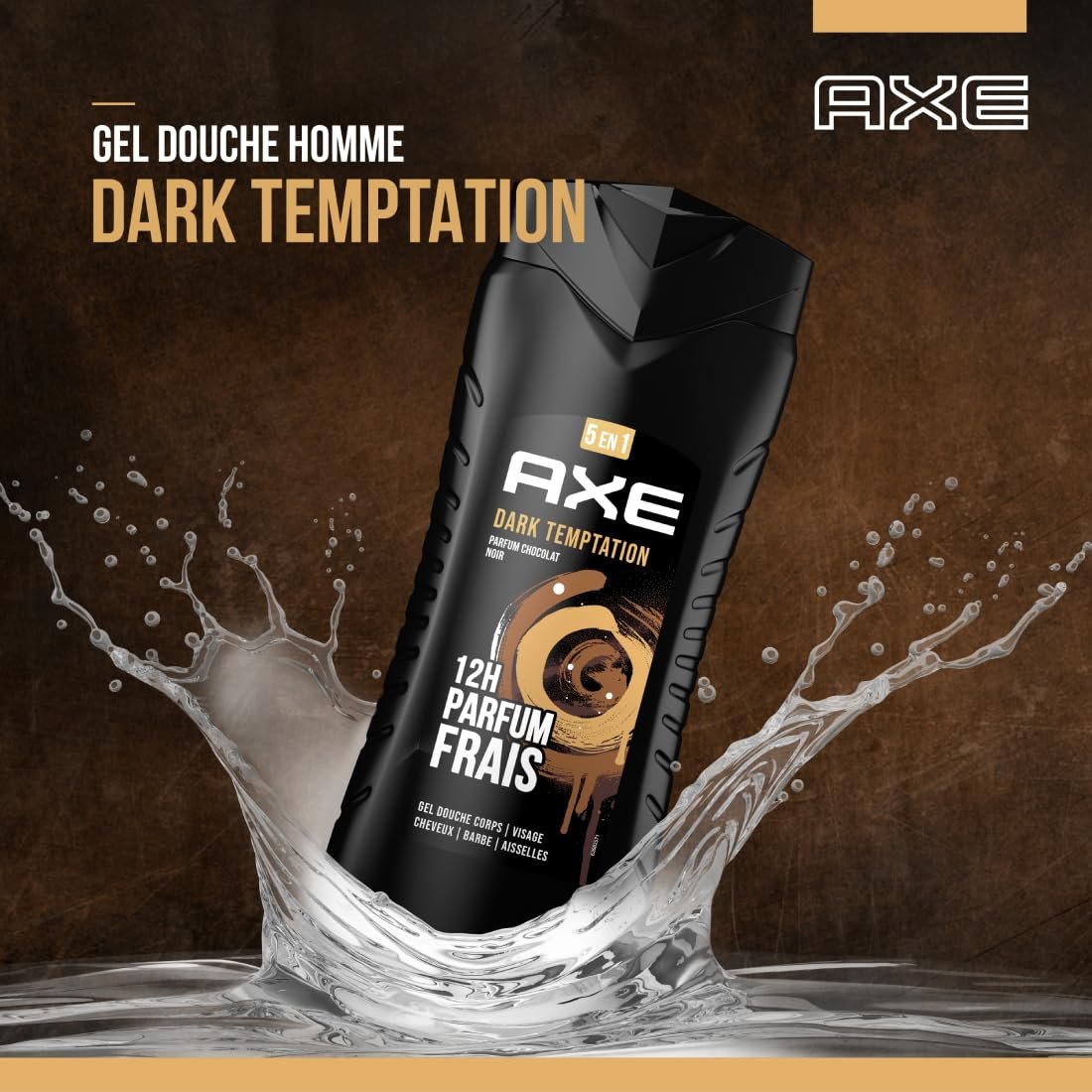 Гель для душу AXE Dark Temptation 5 в 1 зволожуючий з ароматом шоколаду 400 мл, фото №4