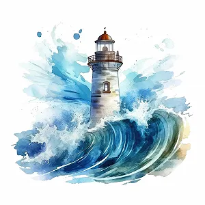 Наклейка на стіну GRAZDesign Lighthouse North Sea 44 x 40 см - Фото 1