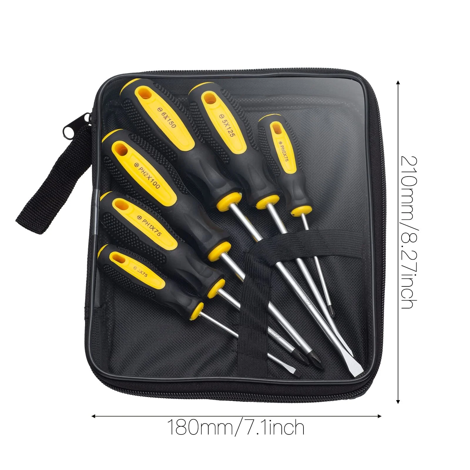 Набір викруток HPMAISON 6 шт. хромованадієва сталь з магнітним наконечником 3 Phillips, фото №6