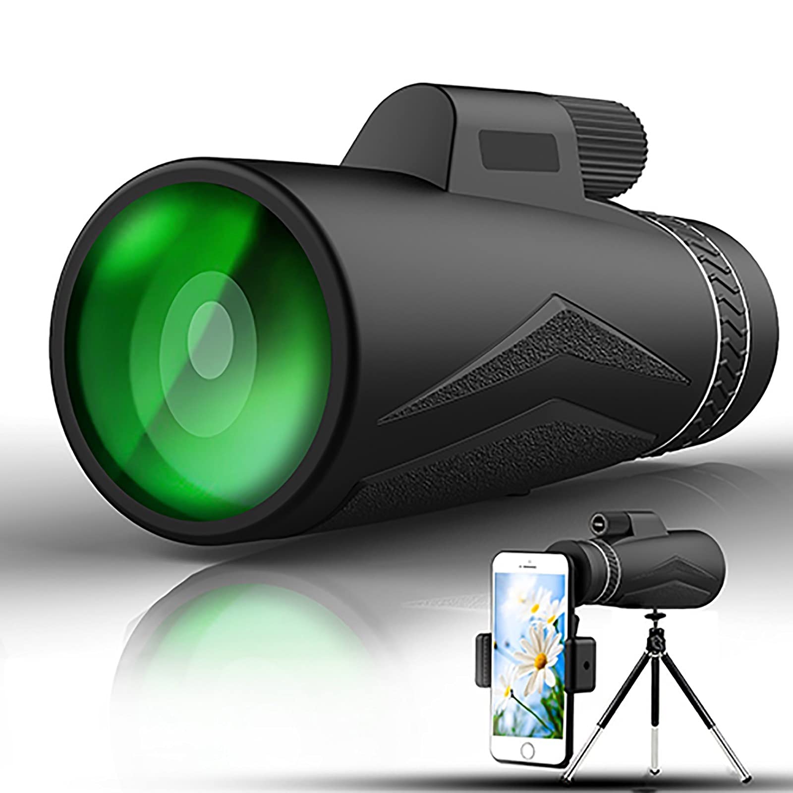 Монокуляр Starscope Telescope (Gen 1) 12x50 для смартфона 12× зум високої чіткості з призмою BAK4 вбудований компас чорний, фото №1