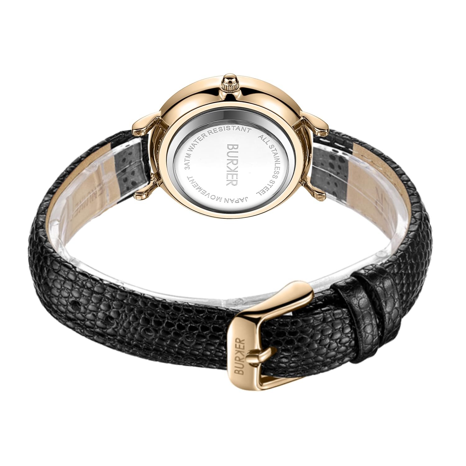 Женские часы Кварцевые BURKER Ruby Petite Аналоговые 28 мм Золотой Черный Серебряный, фото №4