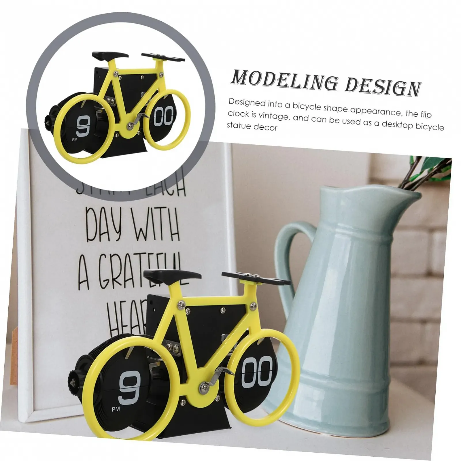 Настольные часы MUCKLILY в форме велосипеда, ретро стиль, фото №2 Настольные часы MUCKLILY в форме велосипеда, ретро стиль, фото №2