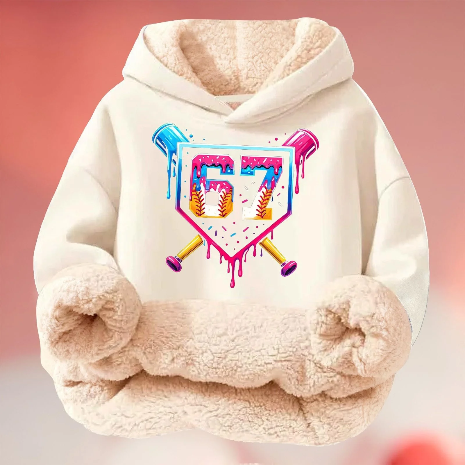 Толстовка 67 Prints, Худи для девочек, детская 140, Essentials зимний пуловер, 164 Худи, 134 158 Уютный пуловер 176 Флисовая кофта Теплые футболки 152 Спортивный костюм, фото №2