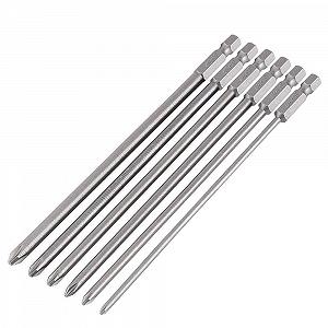 Біти викрутки магнітні довгі Mesee 6 частин Phillips 1/4 дюйма 150 мм - Фото 1