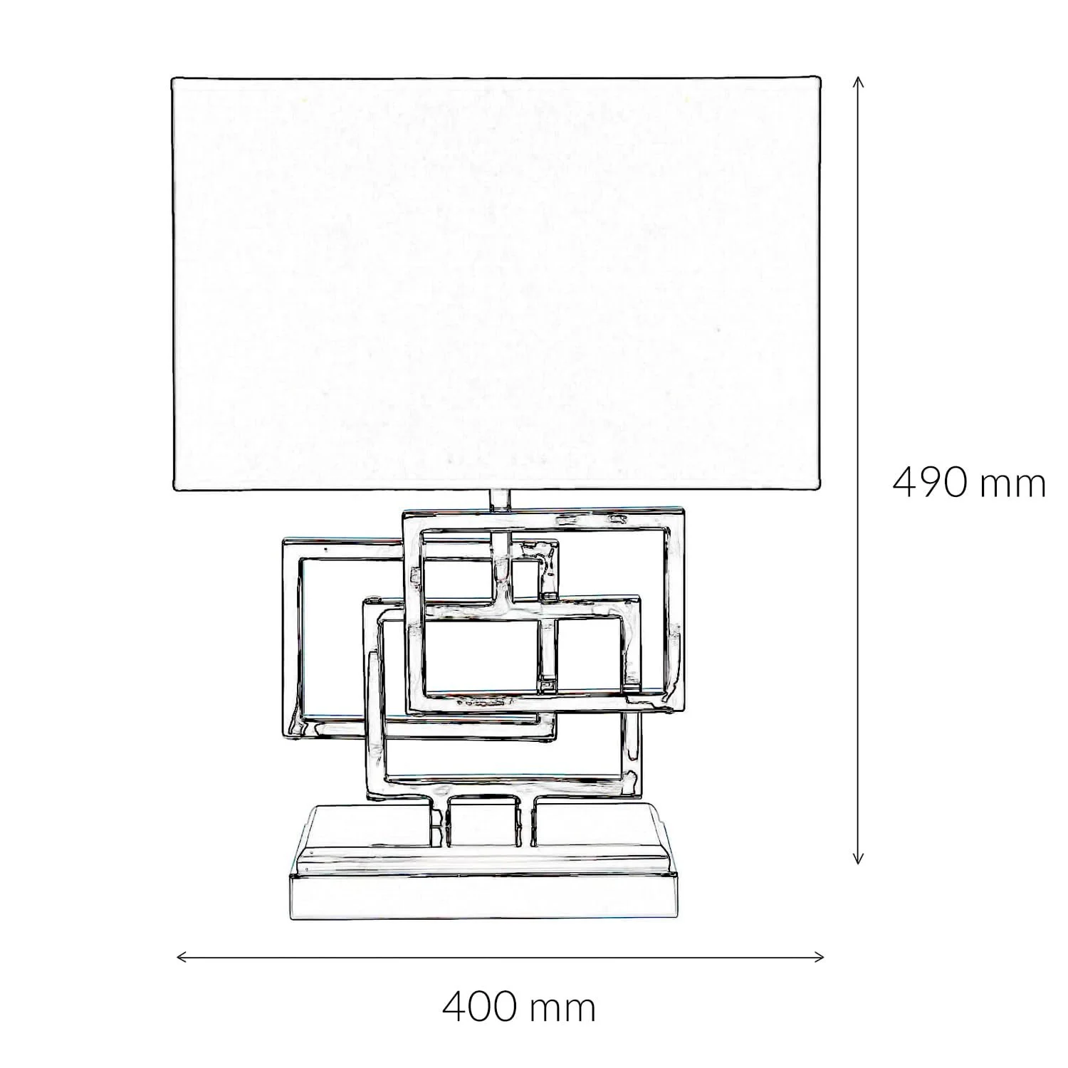 Настільна лампа Licht-Erlebnisse Square 49 см сріблясто-чорна метал тканина, фото №8