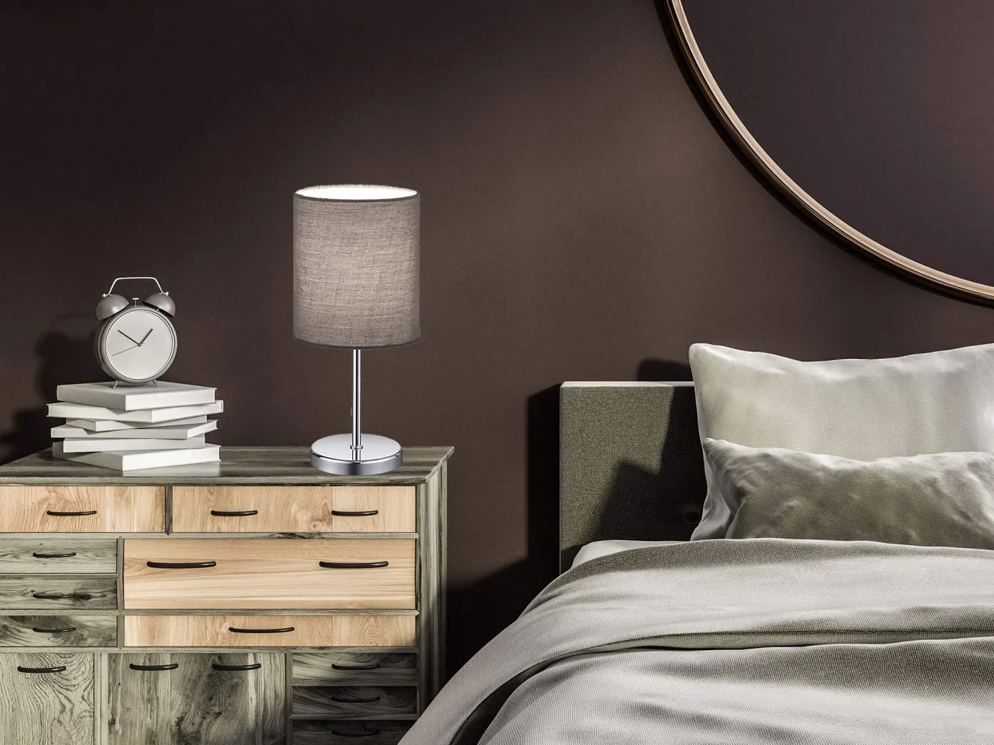 Настільна лампа Reality Leuchten Jerry E14 40 Вт 13 x 13 x 28,5 см Сіра, фото №6