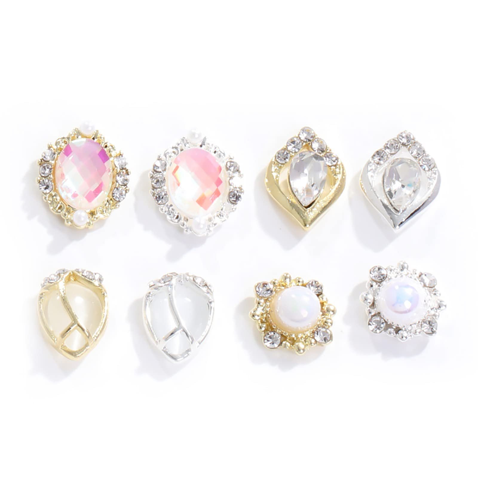 Стрази для нігтів Різні форми Діамант Опал Змішаний розмір Сплав Перлове скло, 10 шт/колір, фото №1