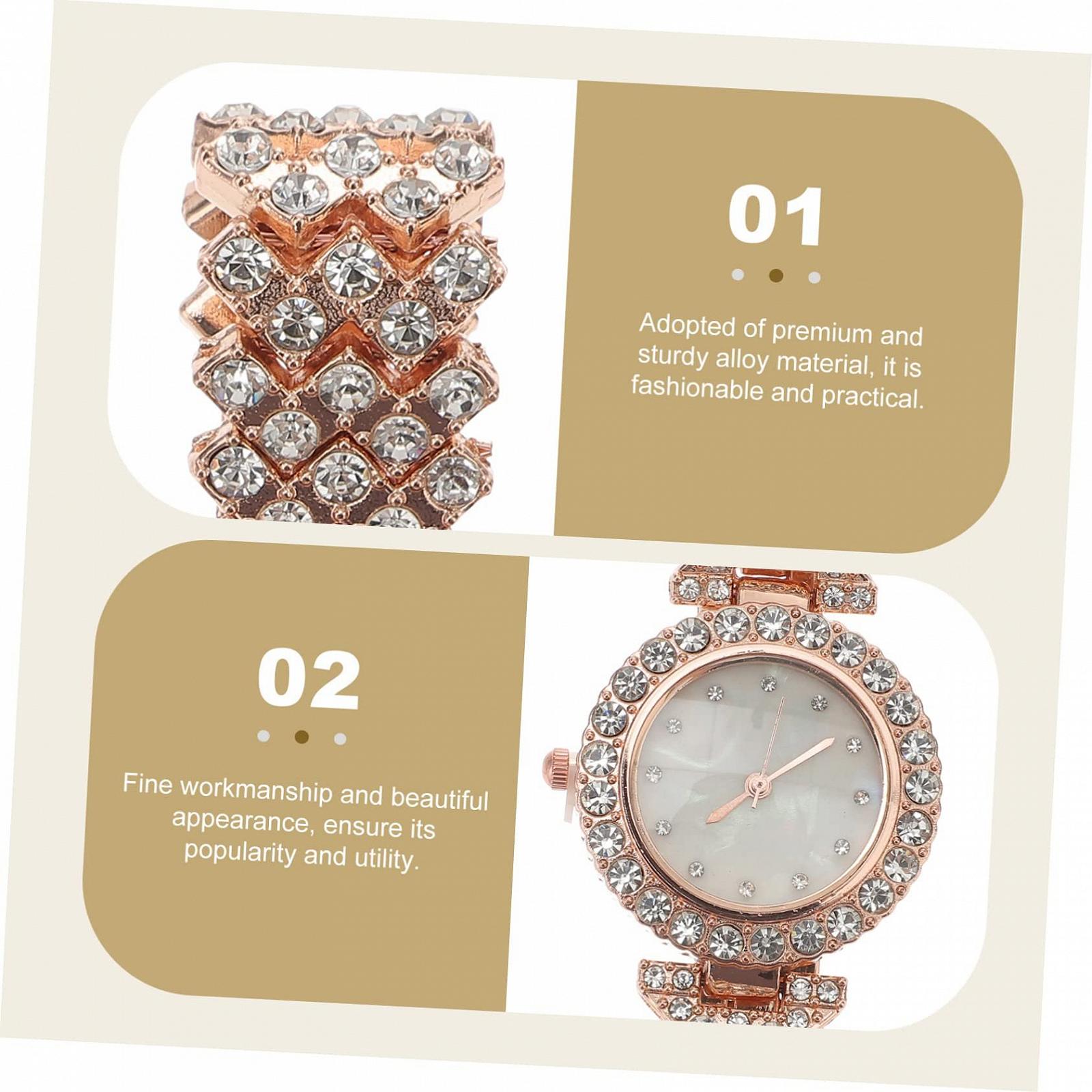 Женские часы OATIPHO Diamond, износостойкие, розовое золото, розовый, фото №8