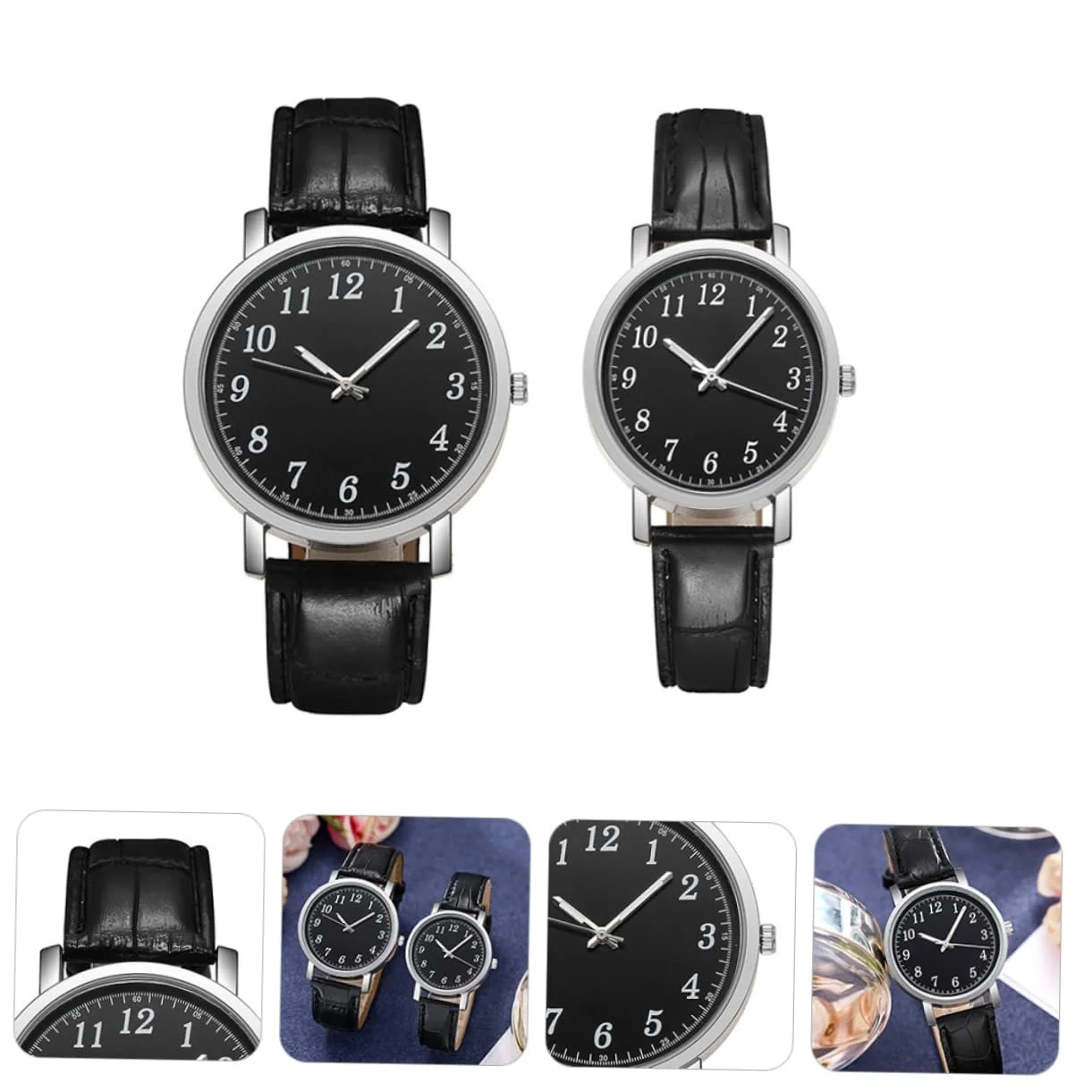 Набор часов Тип для него и для нее WRITWAA Кожа, прочный сплав, черный, Ремешок, фото №8 Набор часов Тип для него и для нее WRITWAA Кожа, прочный сплав, черный, Ремешок, фото №8