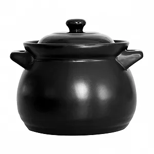 Кастрюля мини керамическая термостойкая черная 1 шт. для детского питания и супов - Фото 1