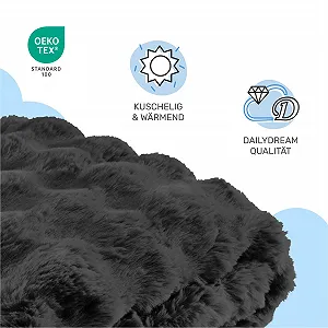 Плед Dailydream Зі штучного хутра Теплий М'який Розкішний 150 x 200 см Чорний synthetic.ua - Фото 1